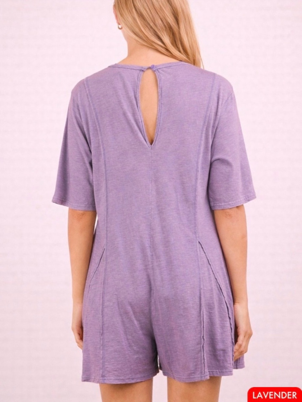 Mineral Washed Oversized Knit Comfy Romper - Very J - Picture 2 of 3